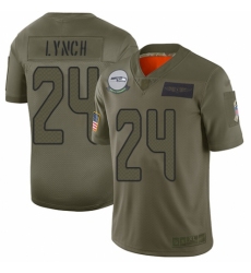Men's Seattle Seahawks #24 Marshawn Lynch Limited Camo 2019 Salute to Service Football Jersey