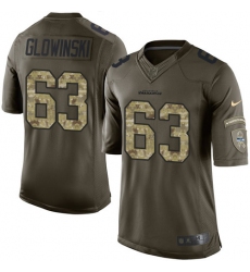 Men's Nike Seattle Seahawks #63 Mark Glowinski Elite Green Salute to Service NFL Jersey