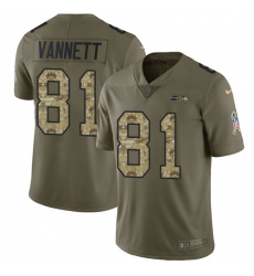 Youth Nike Seattle Seahawks #81 Nick Vannett Limited Olive/Camo 2017 Salute to Service NFL Jersey