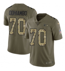 Men's Nike Seattle Seahawks #70 Rees Odhiambo Limited Olive/Camo 2017 Salute to Service NFL Jersey