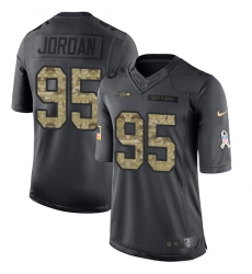 Youth Nike Seattle Seahawks #95 Dion Jordan Limited Black 2016 Salute to Service NFL Jersey