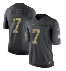 Men's Nike Seattle Seahawks #7 Blair Walsh Limited Black 2016 Salute to Service NFL Jersey