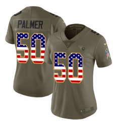Women's Nike Tennessee Titans #50 Nate Palmer Limited Olive/USA Flag 2017 Salute to Service NFL Jersey