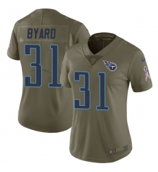 Women's Nike Tennessee Titans #31 Kevin Byard Limited Olive 2017 Salute to Service NFL Jersey