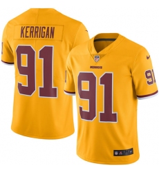 Youth Nike Washington Redskins #91 Ryan Kerrigan Limited Gold Rush Vapor Untouchable NFL Jersey