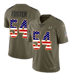 Youth Nike Washington Redskins #54 Mason Foster Limited Olive/USA Flag 2017 Salute to Service NFL Jersey