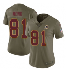 Women's Nike Washington Redskins #81 Art Monk Limited Olive 2017 Salute to Service NFL Jersey