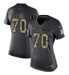Women's Nike Washington Redskins #70 Sam Huff Limited Black 2016 Salute to Service NFL Jersey