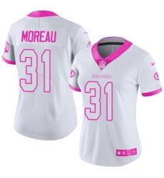 Women's Nike Washington Redskins #31 Fabian Moreau Limited White/Pink Rush Fashion NFL Jersey