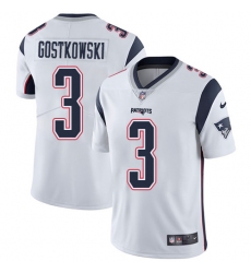 Men's Nike New England Patriots #3 Stephen Gostkowski White Vapor Untouchable Limited Player NFL Jersey