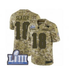 Men's Nike New England Patriots #18 Matthew Slater Limited Camo 2018 Salute to Service Super Bowl LIII Bound NFL Jersey