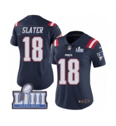 Women's Nike New England Patriots #18 Matthew Slater Limited Navy Blue Rush Vapor Untouchable Super Bowl LIII Bound NFL Jersey