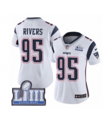 Women's Nike New England Patriots #95 Derek Rivers White Vapor Untouchable Limited Player Super Bowl LIII Bound NFL Jersey