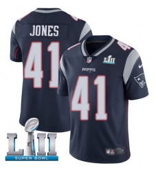 Men's Nike New England Patriots #41 Cyrus Jones Navy Blue Team Color Vapor Untouchable Limited Player Super Bowl LII NFL Jersey