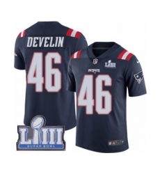 Youth Nike New England Patriots #46 James Develin Limited Navy Blue Rush Vapor Untouchable Super Bowl LIII Bound NFL Jersey
