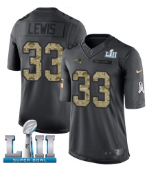 Men's Nike New England Patriots #33 Dion Lewis Limited Black 2016 Salute to Service Super Bowl LII NFL Jersey