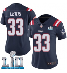 Women's Nike New England Patriots #33 Dion Lewis Limited Navy Blue Rush Vapor Untouchable Super Bowl LII NFL Jersey