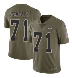 Youth Nike New Orleans Saints #71 Ryan Ramczyk Limited Olive 2017 Salute to Service NFL Jersey
