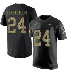 Nike Pittsburgh Steelers #24 Coty Sensabaugh Black Camo Salute to Service T-Shirt