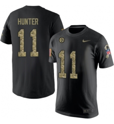 Nike Pittsburgh Steelers #11 Justin Hunter Black Camo Salute to Service T-Shirt