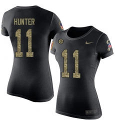 Women's Nike Pittsburgh Steelers #11 Justin Hunter Black Camo Salute to Service T-Shirt