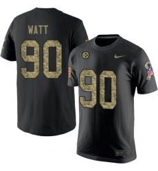 Nike Pittsburgh Steelers #90 T. J. Watt Black Camo Salute to Service T-Shirt