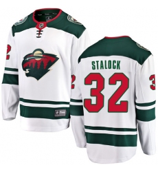 Men's Minnesota Wild #32 Alex Stalock Authentic White Away Fanatics Branded Breakaway NHL Jersey