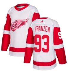 Youth Adidas Detroit Red Wings #93 Johan Franzen Authentic White Away NHL Jersey