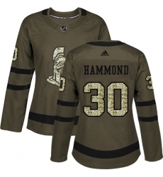 Women's Adidas Ottawa Senators #30 Andrew Hammond Authentic Green Salute to Service NHL Jersey