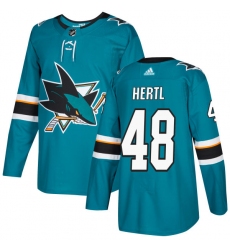 Youth Adidas San Jose Sharks #48 Tomas Hertl Premier Teal Green Home NHL Jersey