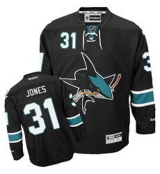 Youth Reebok San Jose Sharks #31 Martin Jones Premier Black Third NHL Jersey