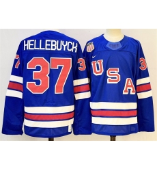 Men's USA #37 Connor Hellebuyck Royal 2025-2026 Stitched Jersey