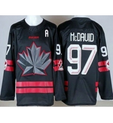 Youth Canada #97 Connor McDavid Black 2026 Olympics Authentic Jersey