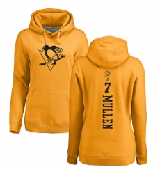 NHL Women's Adidas Pittsburgh Penguins #7 Joe Mullen Gold One Color Backer Pullover Hoodie