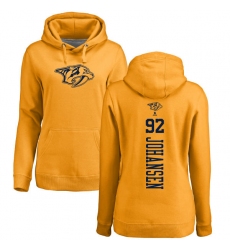 NHL Women's Adidas Nashville Predators #92 Ryan Johansen Gold One Color Backer Pullover Hoodie