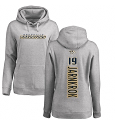NHL Women's Adidas Nashville Predators #19 Calle Jarnkrok Ash Backer Pullover Hoodie