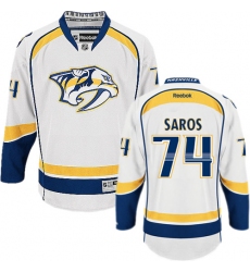 Women's Reebok Nashville Predators #74 Juuse Saros Authentic White Away NHL Jersey