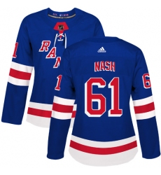Women's Adidas New York Rangers #61 Rick Nash Premier Royal Blue Home NHL Jersey