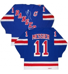 Men's CCM New York Rangers #11 Mark Messier Authentic Royal Blue New Throwback NHL Jersey