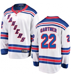 Men's New York Rangers #22 Mike Gartner Fanatics Branded White Away Breakaway NHL Jersey