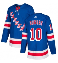 Men's Adidas New York Rangers #10 Ron Duguay Authentic Royal Blue Home NHL Jersey