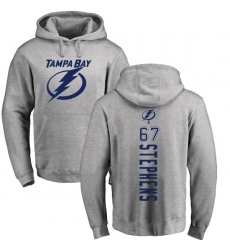 NHL Adidas Tampa Bay Lightning #67 Mitchell Stephens Ash Backer Pullover Hoodie