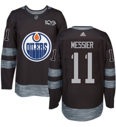 Men's Adidas Edmonton Oilers #11 Mark Messier Authentic Black 1917-2017 100th Anniversary NHL Jersey