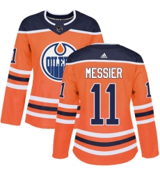 Women's Adidas Edmonton Oilers #11 Mark Messier Authentic Orange Home NHL Jersey
