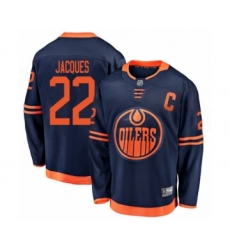 Men's Edmonton Oilers #22 Jean-Francois Jacques Authentic Navy Blue Alternate Fanatics Branded Breakaway Hockey Jersey