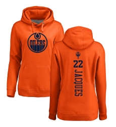 NHL Women's Adidas Edmonton Oilers #22 Jean-Francois Jacques Orange One Color Backer Pullover Hoodie