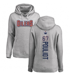 NHL Women's Adidas Edmonton Oilers #67 Benoit Pouliot Ash Backer Pullover Hoodie