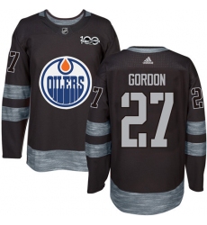 Men's Adidas Edmonton Oilers #27 Boyd Gordon Authentic Black 1917-2017 100th Anniversary NHL Jersey