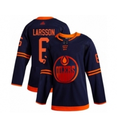 Youth Edmonton Oilers #6 Adam Larsson Authentic Navy Blue Alternate Hockey Jersey