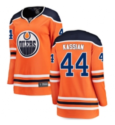 Women's Edmonton Oilers #44 Zack Kassian Authentic Orange Home Fanatics Branded Breakaway NHL Jersey